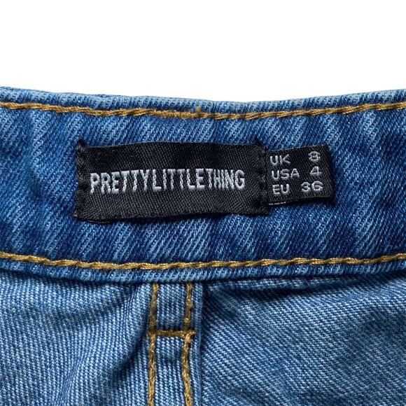 PrettyLittleThing Women’s US 4 Light Blue Wash High Waist Bermuda Denim Shorts - Picture 5 of 6